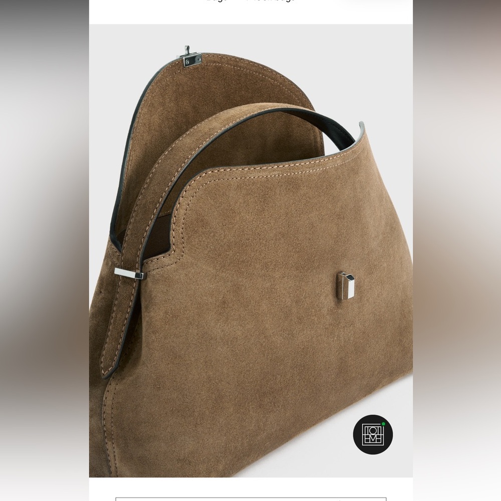 Toteme T lock suede top handle bag - Picture 6 of 9